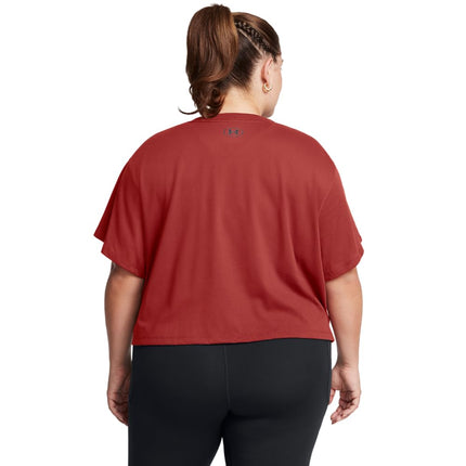 Camiseta de manga corta con logo recortado holgado para mujer Under Armour UA W SS&, (840) Earthen Orange / / Black, 2X