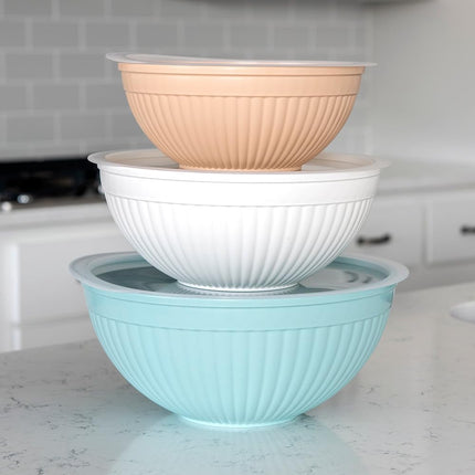 Nordic Ware Prep and Serve Mixing Bowls Set, 6-Piece, Earth-Tones