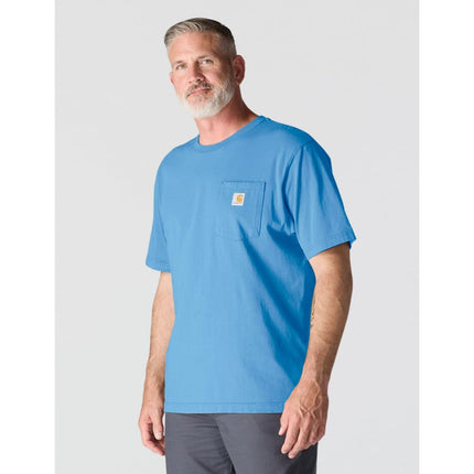Carhartt Men's Loose Fit Heavyweight Short-sleeve Pocket T-shirt, Tranquil Blue, S
