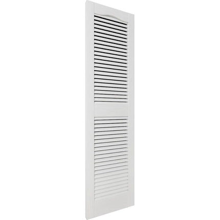 Ekena Millwork Lifetime Vinyl LL1S12X05200WH Standard Cathedral Top Center Mullion, Open Louver Vinyl Shutters, w/Installation Shutter-Lok's & Matching Screws (Per Pair), 12"W x 52"H, White