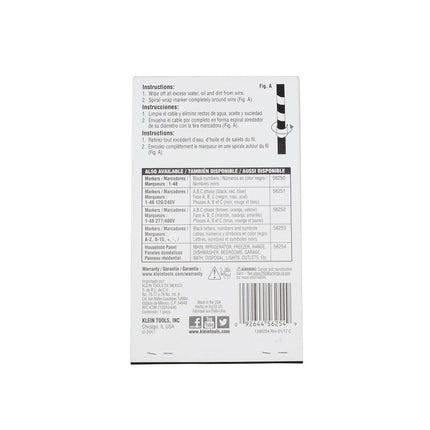 KLEIN TOOLS 56254 Libro de marcadores de cables-Panel eléctrico doméstico
