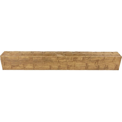 Heritage Timber Reclaimed Axed Cut Faux Wood Beam, 3-Sided (U-Beam), 3 1/2"W x 3 1/2" H x 72" L, Warm Caramel Finish