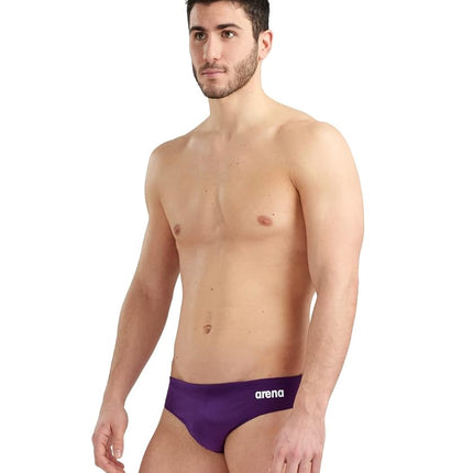 Arena Men's Solid Swimming Trunks, Plum-White, 38