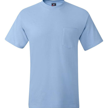 Hanes Men's Short Sleeve Pocket Tee Value Pack (Available in 1 Or 2 Pack), Light Blue (2 Pack), S