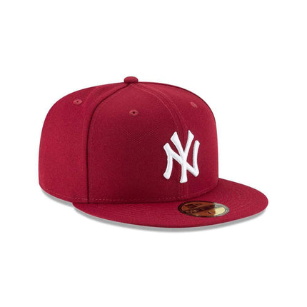 New Era 59Fifty MLB Basic York Yankees Fitted Burgundy Headwear Cap (7 1/2)