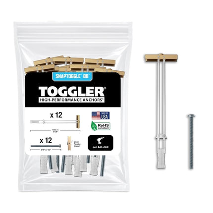 TOGGLER SNAPTOGGLE Drywall Anchor with Included Bo