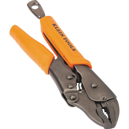 Klein Tools 38601 Curved Jaw Locking Pliers with Quick Release Handles, Intuitive Thumb Knob, High Torque, Mole Grips for Clamping and Gripping, 7-Inch