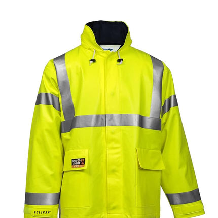 Eclipse J44122.2X ANSI 107 Class 3 High Vis Jacket with 2'' Silver Reflective Tape, Size 2X, Fluorescent Yellow/Green