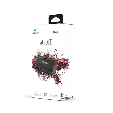 Cardo Spirit Motorcycle Bluetooth Communication Headset - Single Pack, Black