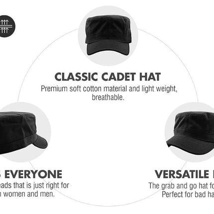 Gorra estilo militar básica de cadete KBETHOS KBK-1464 BLK L para uso diario