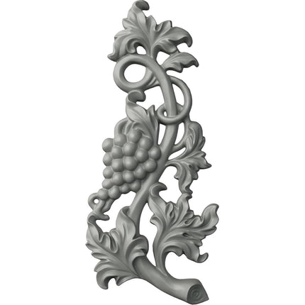 Ekena ONL05X08X01GR 5 1/2" W x 8 5/8" H x 1" P Small Grape and Leaf Onlay, Primed