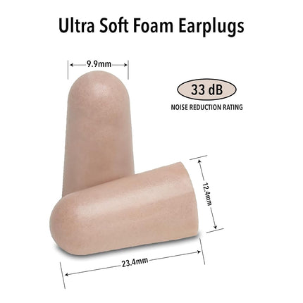 Mack's - Ultra Soft Foam Earplugs, 100 Pairs of Bags, 33dB Higher, Comfortable Earplugs for Sleeping, Snoring, Travel, Concerts, Studying and Loud Noise |