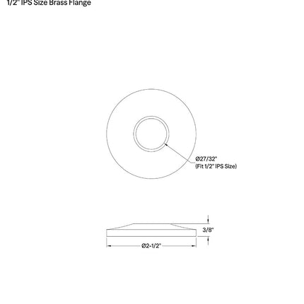 Kingston Brass FL487 Made to Match 1/2" IPS Flange, Brushed Brass