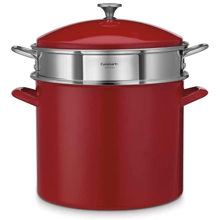 CUISINART Chef's Classic Enamel on Steel Stockpot with Cover-Red-12-Quart - EOS126-28R