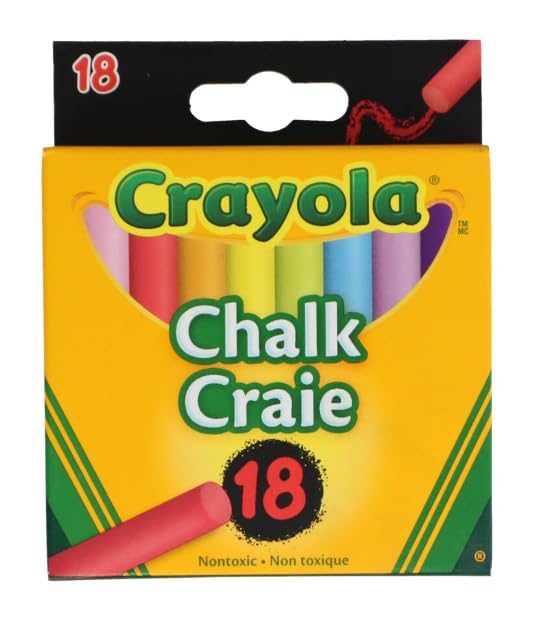 Crayola Non-Toxic White Chalk(18 ct box) and Colored Chalk(18 ct box) Bundle - Stock up for homes, classrooms, art classes, summer camps and beyond.