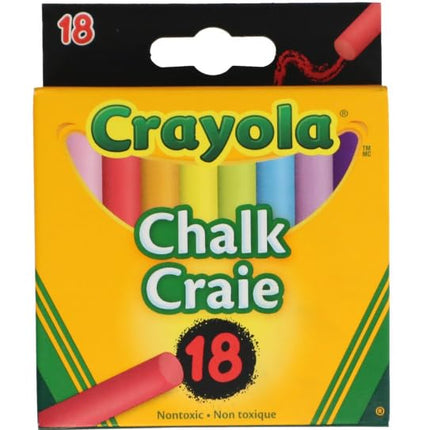 Crayola Non-Toxic White Chalk(18 ct box) and Colored Chalk(18 ct box) Bundle - Stock up for homes, classrooms, art classes, summer camps and beyond.