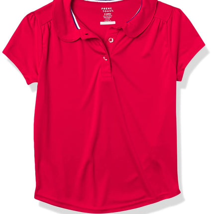 French Toast Girls' Short Sleeve Moisture Wicking Sport Polo, Red, XS (4/5)