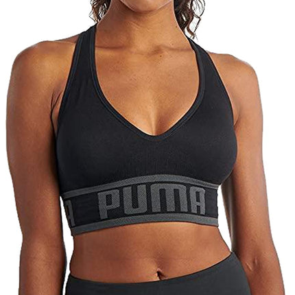 PUMA Women's Seamless Sports Bra, Opaque, Black, M