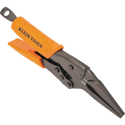 Klein Tools 38612 Long Nose Locking Pliers with Quick Release Handles, Ideal for Tight Spaces, High Torque and Gripping Power, 9-Inch