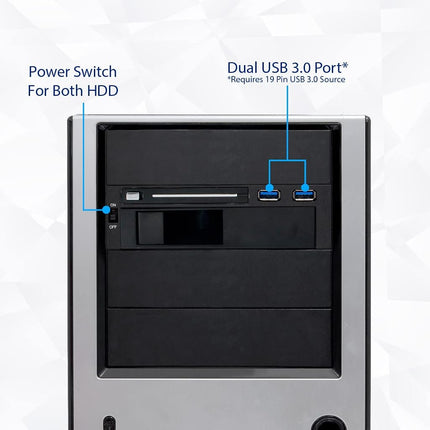 Syba 5.25" Bay Tray Less Mobile Rack for 3.5" and 2.5" Sata III HDD with Extra 2 Port USB 3.0 - SY-MRA55006