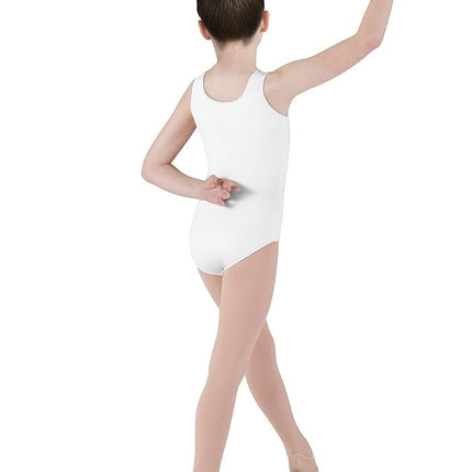 Bloch Dance Girls Dynamic Microlux Tank Leotard, White, 8-10