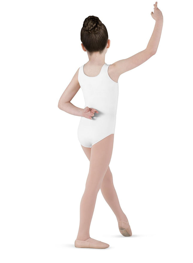 Maillot con tirantes finos Dynamic Microlux de Bloch Dance para niña, blanco, 8-10