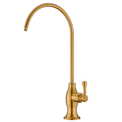 Grifo Purificador de Agua Potable de Oro Cepillado, Grifo de Agua Delle Rosa Dorado para Sistema de Filtro de Agua Debajo del Fregadero, Grifo Moderno de Osmosis Inversa de Latón, Grifo de Fregadero de Barra de Oro Cepillado