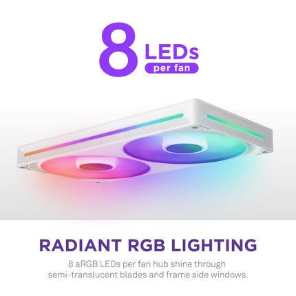 NZXT F280 RGB Core - 280mm Single-Frame RGB Fan Unit - White