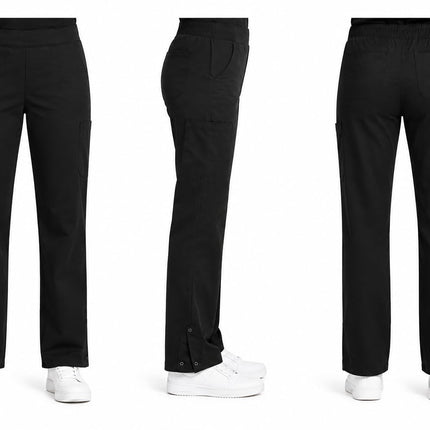 Pantalón de trabajo de alto rendimiento Dickies Temp-iq Bi-Stretch con bajo enrollable para mujer, Negro, 10