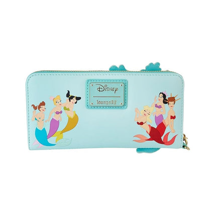 Loungefly The Little Mermaid Ariel Princess Lenticular Zip Around Wallet, Teal, One Size