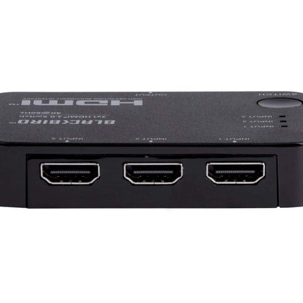 Conmutador HDMI 2.0 Delgado Monoprice Blackbird 4K 3x1 - Negro | 4k a 60Hz, compatible con HDCP 2.2, HDR, compatible con Dolby TrueHD y control remoto IR