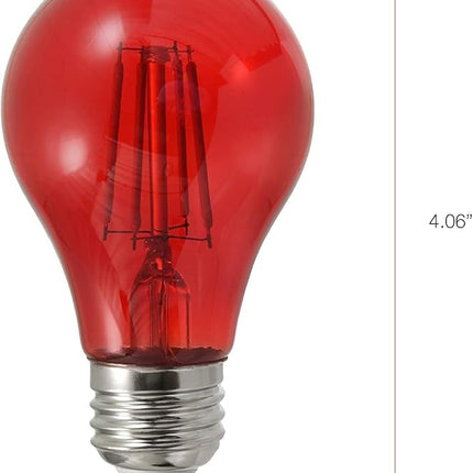 Ampoule LED à filament de verre rouge A19 Sylvania, équivalent 40W, 4,5W efficace, à intensité variable, culot moyen E26 - Lot de 1 (40300)