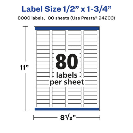Avery Glossy Clear Rectangle Labels with Sure Feed, 5" x 1.75", 8,000 Glossy Clear Labels, Laser/Inkjet Printable Labels