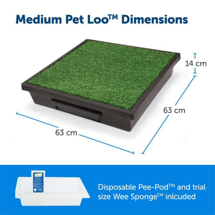 PetSafe Pet Loo - Medium Portable Toilet for Dogs and Pets, Compact, Hygienic for Indoor Use, with Grass Pad