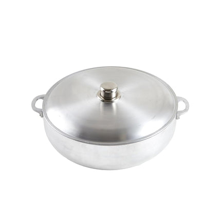 IMUSA Caldero (olla holandesa) tradicional de aluminio pulido con tapa, 6.9 cuartos, aluminio pulido