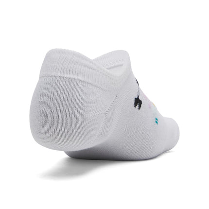 Under Armour Unisex Essential No Show Socks 6 Pack, 104 WHITE, LG