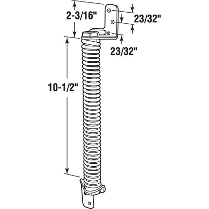 Prime-Line RG 18668 Muelle para cancela con cierre automático, 10 pulgadas, acero, negro, ajustable
