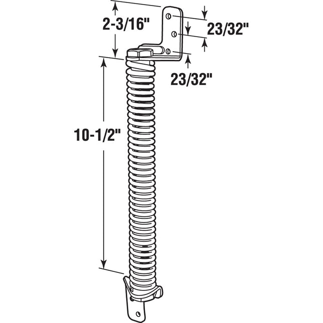 Prime-Line RG 18668 Muelle para cancela con cierre automático, 10 pulgadas, acero, negro, ajustable