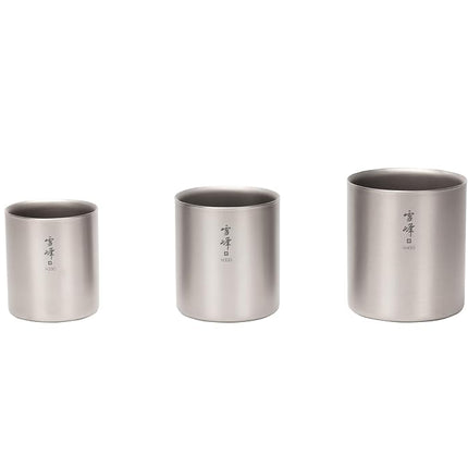 Snow Peak Titanium Seppou Stacking Mug - Double Wall Insulated Coffee Mug for Camping & Backpacking - Ultralight & Durable Titanium Cup - H450