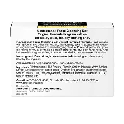 Neutrogena Acne Prone Skin Formula Facial Bar, 3.5 Ounce (Pack of 2) Original, Fragrance Free 3.5 Ounce (Pack of 3)