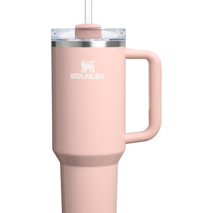 STANLEY Quencher H2.0 Tumbler with Handle and Straw 40 oz | Flowstate 3-Position Lid | Cup Holder Compatible for Travel | Insulated Stainless Steel Cup | BPA-Free | Peach Whip Gloss