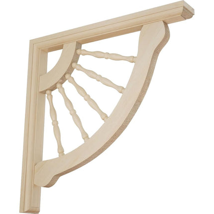 Ekena 1 1/2" W D x 12" H Crendon Wagon Wheel Bracket, Rubberwood, Rubber Wood