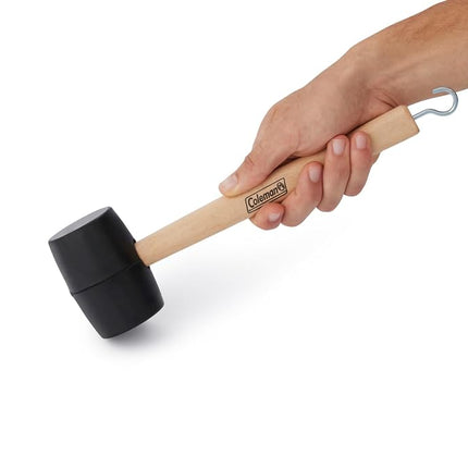 Coleman Rubber Mallet with Tent Peg Remover Hook, Double-Sided Mallet Head Made of High-Impact Rubber, Great for Camping, Tailgating, Carpentry, Metalwork, & More