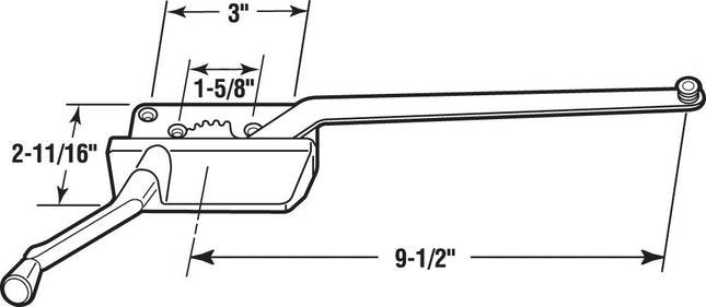 Prime-Line Products H 3568 9-1/2-Inch Surface Mount Wood Casement Operator, Bronze