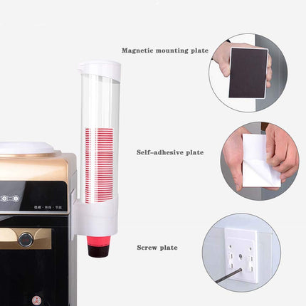 HKeeper Large Disposable Cup Holder Wall Mounted,Cup Dispenser, Paper or Plastic Cup Organizer, Including Magnet for fix (L is Suitable for 8-14 Ounce Cups)