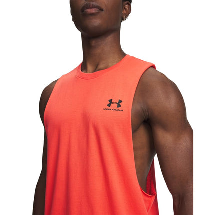 Under Armour Men's Sportstyle Left Chest Cut-Off T-Shirt, (690) Venom Red / / Venom Red, S
