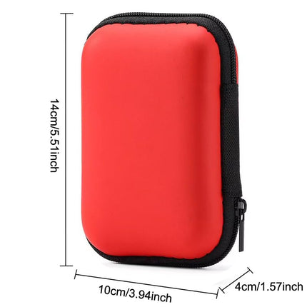 SquEqu 2 Pack Hard Drive Carrying Case 2.5 inch HDD SSD External Drive Storage Bag Organizer Hard EVA Cover Zipper Pouch for Canvio Basics Western Digital WD Elements My Passport Seagate Backup Plus
