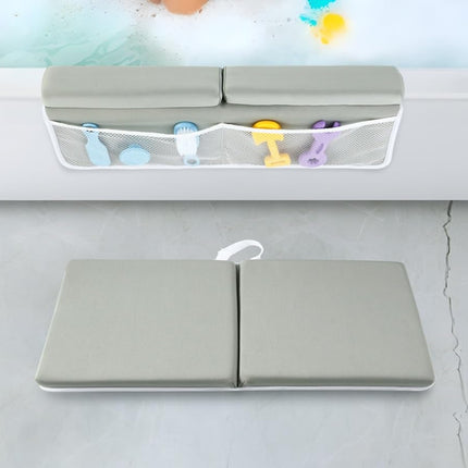PandaEar Baby Bath Kneeler & Elbow Rest Pad, Comfortable Non-Slip Kneeling Mat Cushion with Toy Organizer Storage Pockets, Foldable Foam Mat for Toddler Bathroom Bathing Time