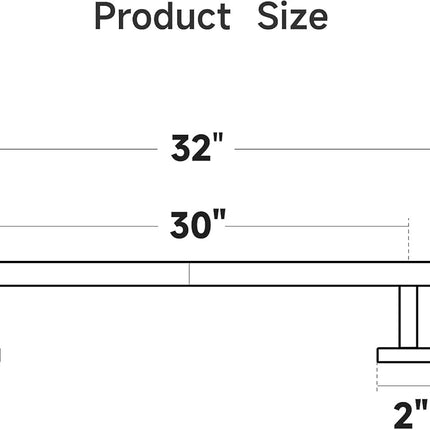 USHOWER Brushed Gold Bath Towel Bar, 30-Inch Towel Racks for Bathroom Wall-Mounted, SUS304 Stainless Steel Towel Rod (Total Length 32-Inch)