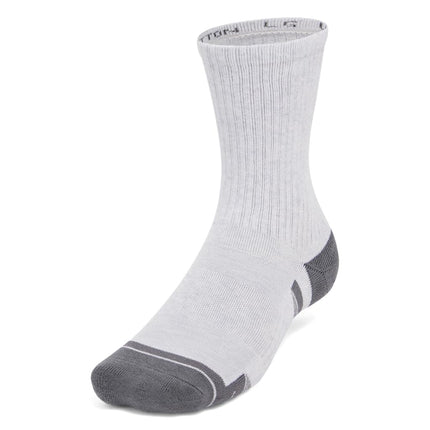 Under Armour Chaussettes Mi-Mollet en Coton Performance Unisexe Adulte (3 Paires), (014) Halo Gray/Steel/Pitch Gray, Medium